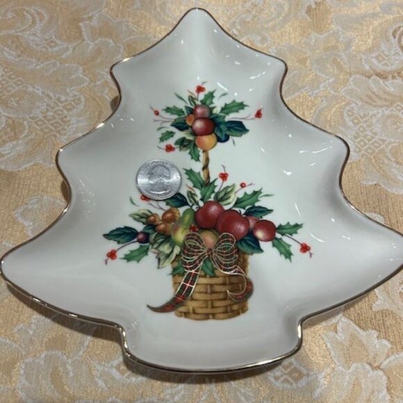 HOLIDAY🎄🎄LENOX Holiday Tartan Christmas Tree Candy DISH - Picture 3 of 6